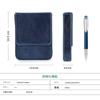 Family Leather Fountain Pen Case with Magnetic Divider Holds 6 Large Capacity Contact's Design, Pens, (Blue)