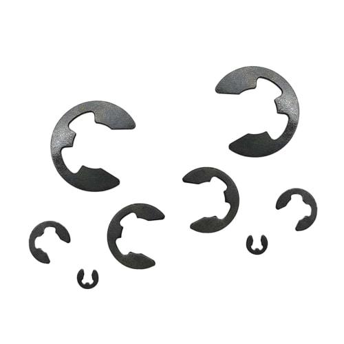 E-type snap rings, set of 120, M1.5-M10, manganese steel, for repairs and securing parts, durable, oil-resistant