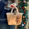 Plush Tote Bag Retro Cute Hand-held Wool Bag Double-sided Back Imitation Lamb Wool Women's Hand Bag