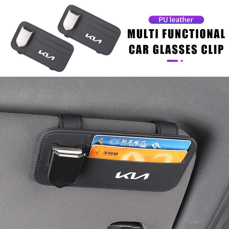 Car Visor Organizer Sunglass Holder Glasses Bag Card Clip Interior For KIA Rio K5 Sportage Ceed Sorento Picanto Stinger Optima C CZ3