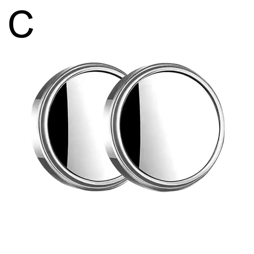 1 Pair Car Rearview Sucker Mirrors 360 Degree Blind Clear Convex Round Auxiliary Spot Rearview Adjustable Mirror Mirror Fra X2J0