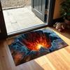 Volcanic Lava Pattern Area Rug - Creative Magma Decorative Floor Mat for Living Room, Bedroom