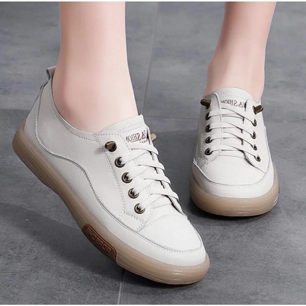 Ősz Valódi Bőr Női Kis Fehér Cipők Nyári Lapos Tornacipők Hölgyek Vulkanizált Cipők fekete fehér Alkalmi Tornacipők 35-40