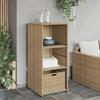 Outdoor Storage Cabinet Beige 50 X 55 X 115 Cm PE Rattan