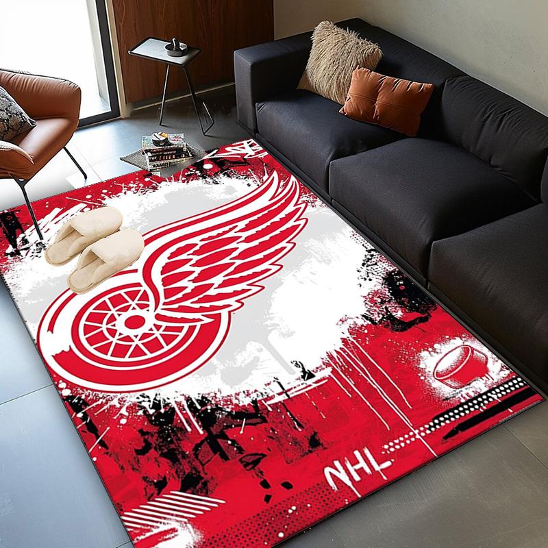Detroit Red Wings Crest Area Rug Suitable for Indoor And Outdoor,Carpets for Kitchens, Homes, Offices, Living Rooms,Home Decor,Christmas Gift