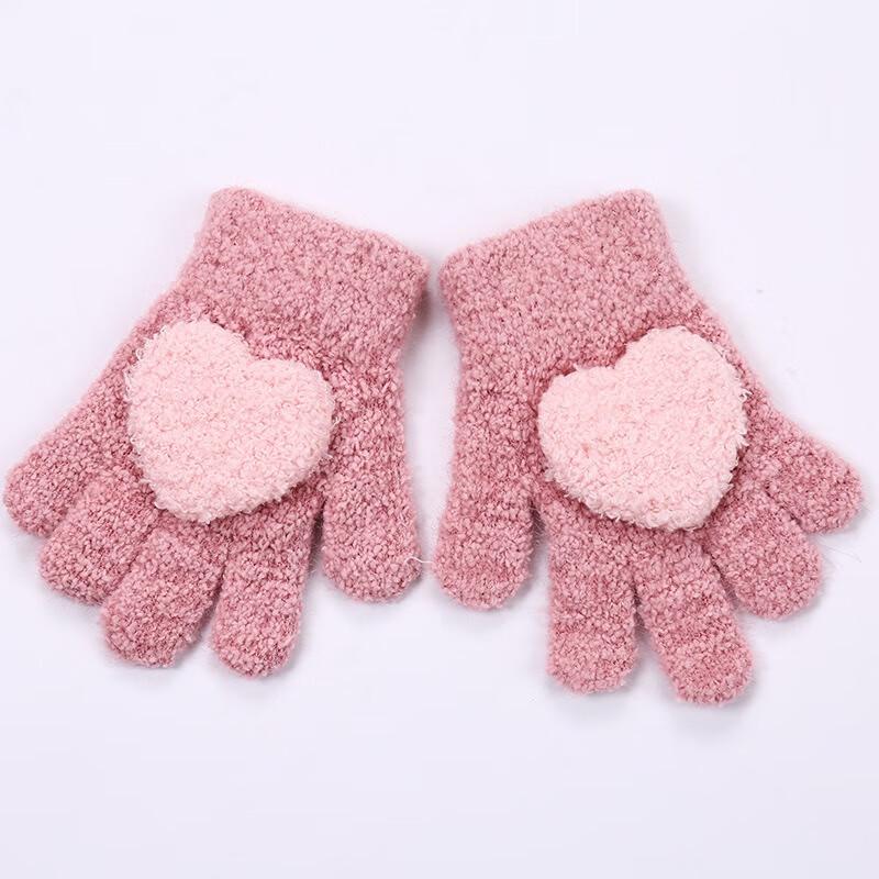 Kids' Heart-Pattern Warm Gloves