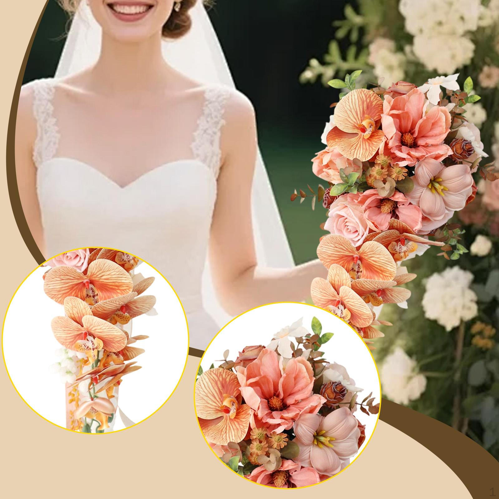 Водопад Держащий Букет Свадебный Невеста Элегантный Фото Реквизит Подружка Невесты Цветок для