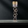 Cylinder Circle Glass Crystal Candlestick Candle Holders Metal Butter Lamp