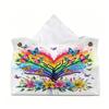 Porta salviettiera Diamond Art Fai da te in PU Pelle Mosaico di Cristallo Organizer da Scrivania Borsa Gem Art Decorazione Casa Ufficio Regalo Artigianale per Donne