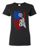 Ladies American Flag USA Motorcycle Motor Eagle Patriotic DT T-Shirt Tee Unisex T-Shirt