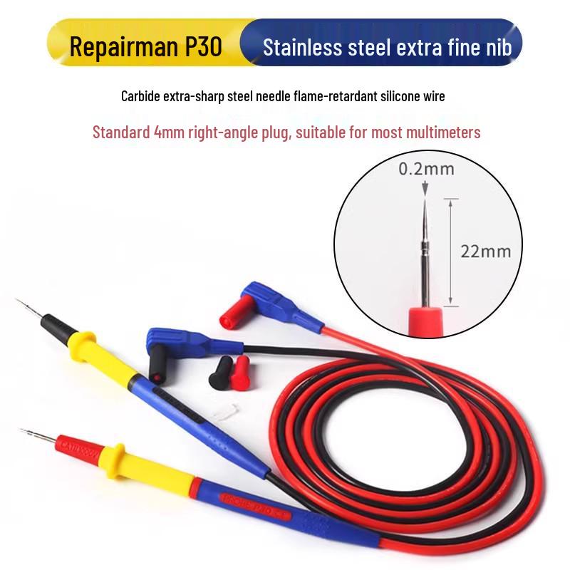 Extra Sharp Stainless Steel Multimeter Test Leads with High Silicone Insulation