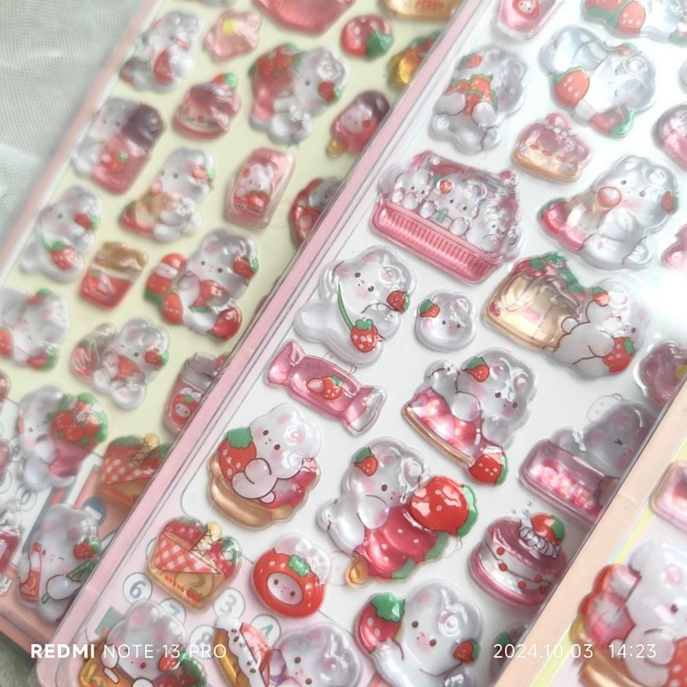 4 Pcs Fun Animal Embossed Crystal Stickers - 3D Raised Texture, Cute Decor for Notebook, Phone Case & DIY Crafts