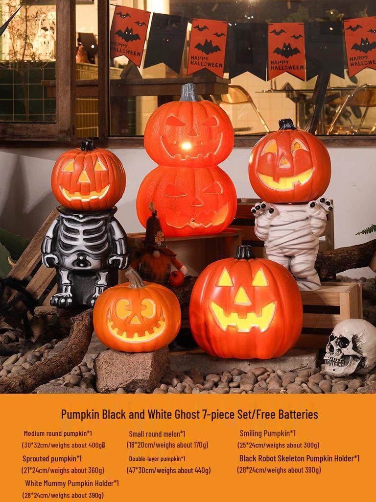 Luminous Halloween Pumpkin Lantern Decoration - Large Outdoor Display for Shopping Malls and Events