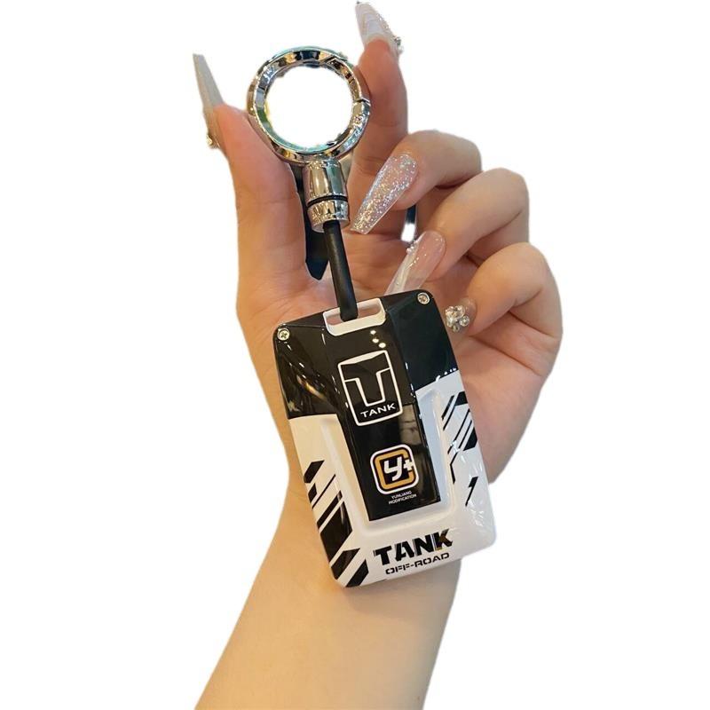 Auto ABS & Silikon Schlüsselanhänger Hülle Schnalle Ring für Great Wall GWM WEY TANK 300 500 Tank300 Schlüsselanhänger Smart Key Innenzubehör