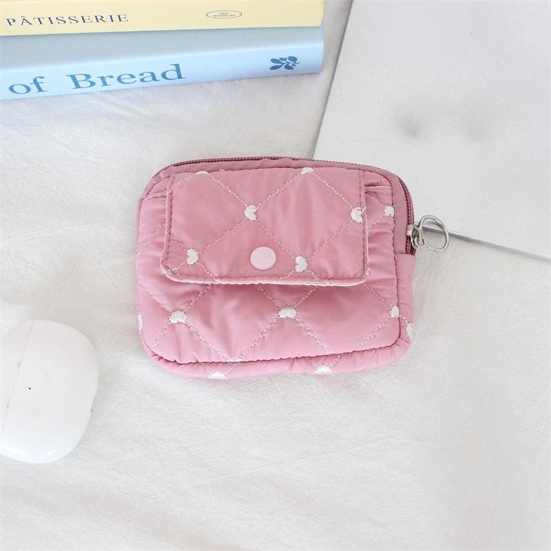 Cute Cartoon Floral Quilting Document Storage Bag Card Wallet Coin Purse ID Card Holder Driver's License Holder Badge Holder