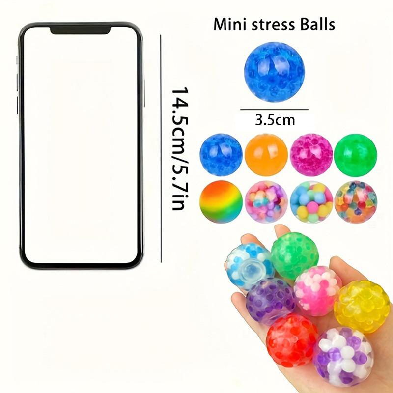 10/20/30Pcs Squishy Stress Ball Kids Birthday Party Favors Pinata Filler 3.5cm Squeeze Ball Sensory Toys Boy Girl Christmas Gift