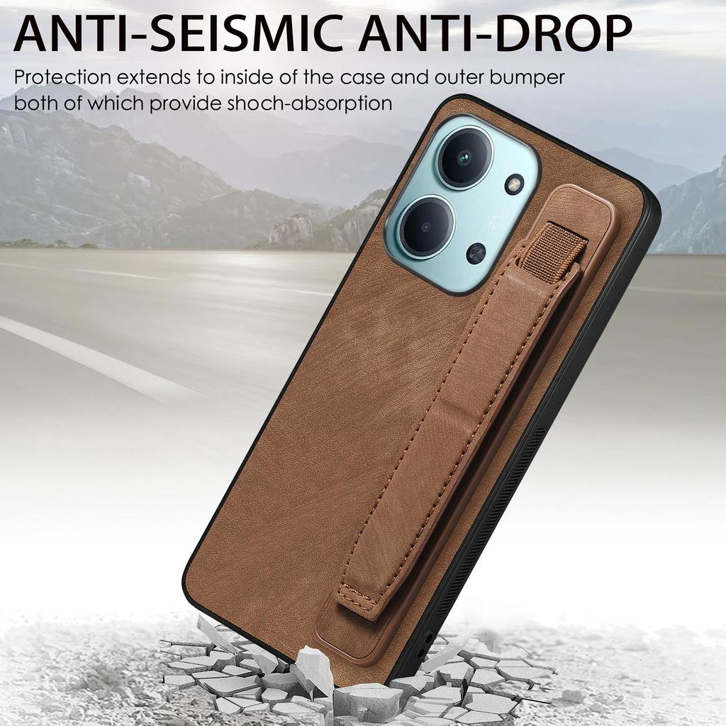 Wristband Kickstand Case For Xiaomi Poco C85 4G (171mm)/Redmi 15C 4G (Global) (171mm) Leather + TPU Phone Cover