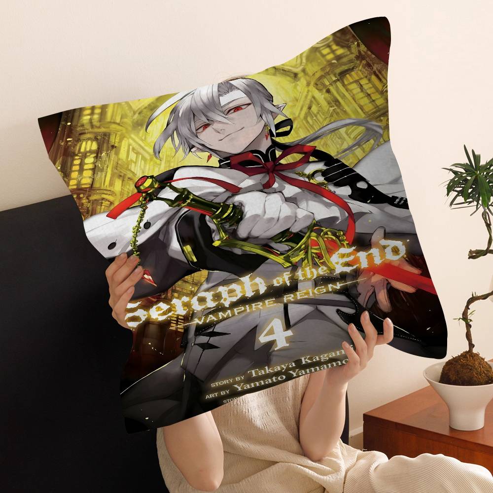 Anime Seraph of The End Cushion Cover Inches Farmhouse Decor Home Throw Pillow Covers for Couch Decorations