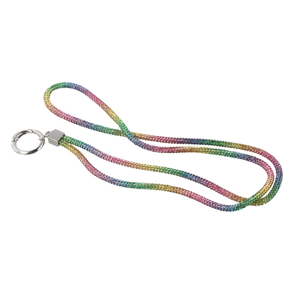 Glitter Bright Rhinestone Phone Lanyard Bling Bling Crystal Neck Strap  Hanging Ornaments