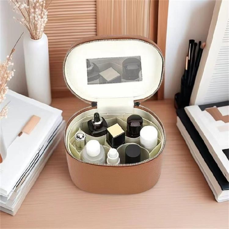 Leather Makeup Bag Portable Cosmetic Bag Handbag for Women Waterproof Makeup Pouch Portable Travel Toiletry Bag Gifts