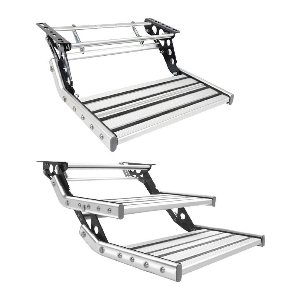 Manual RV Step Telescopic Ladder Assembly Accessories Lightweight Built in Grab