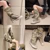 Women Boots 2026 New Retro Flat Platform Graffiti Mid-calf Boot Sexy Trend Thick Bottomed Round Toe Anti Slip Calf Fashion Boots