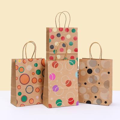 StoBag 2026 NEW Polka Dot Kraft Paper Gift Bags Reusable Eco Friendly Tote for Birthday Party Favor Packaging Shopping