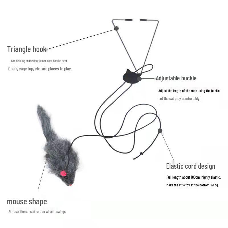 Door-Hanging Cat Teaser Wand: Interactive Bouncing Toy for Kitten Entertainment & Boredom Relief