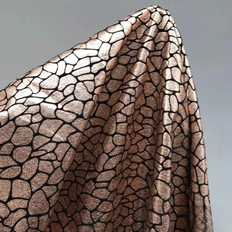 100x137cm Leather Dragon Scale Metal Fabric Artificial PU Eco-friendly Soft Fabric For handmade DIY Background Wall Hard Bag