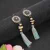 Source Round Sunflower Colored Beads Tassel Earrings Women