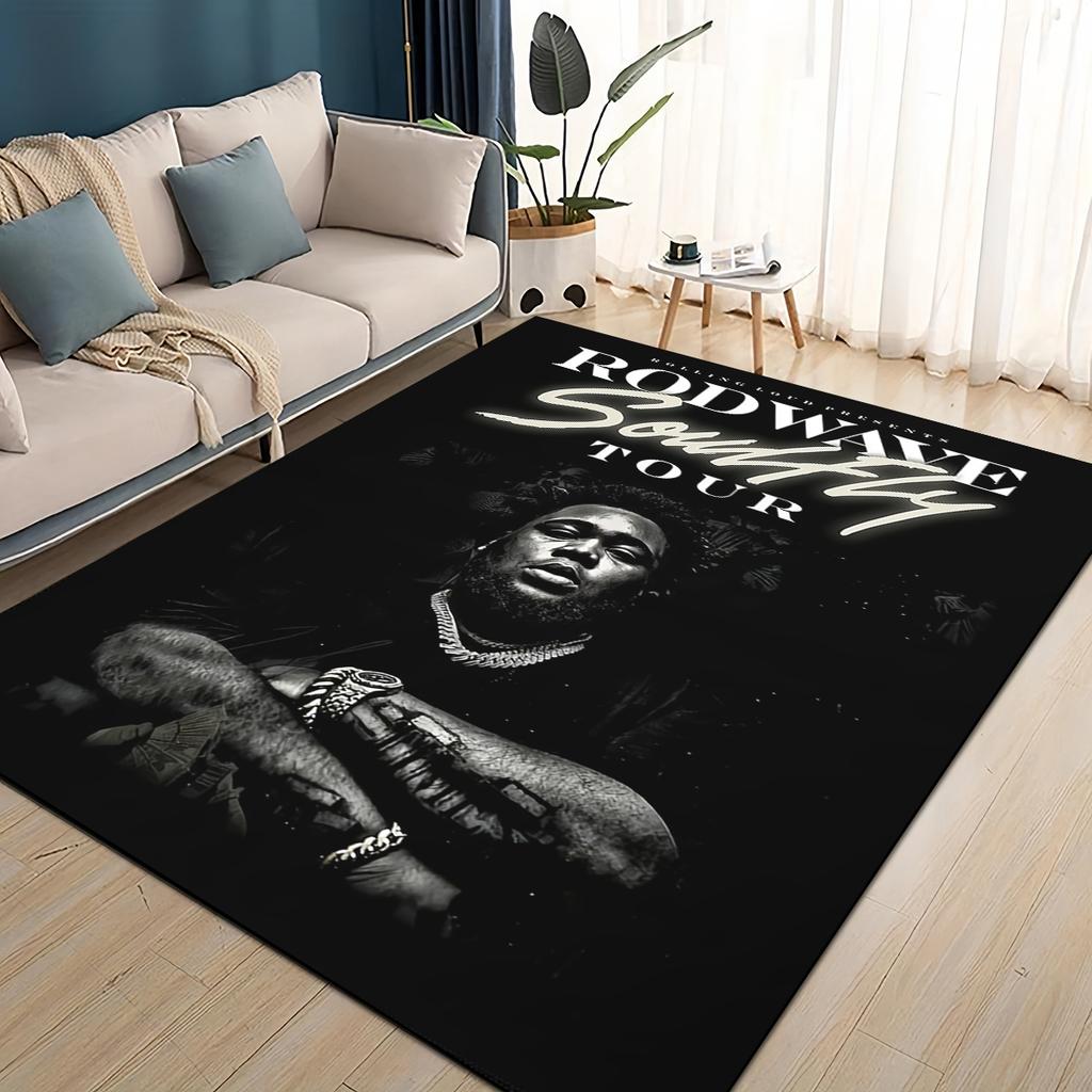 HOT Rod Wave 3D Print Rapper Star Rug Carpet for Living Room Bedroom Home Decor,kids Play Non-slip for Sofa Doormat