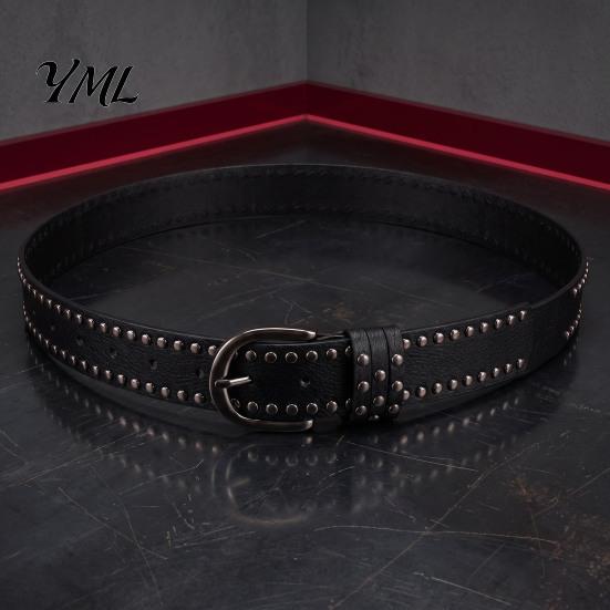 Slimming Waist Cincher Belt 110cm Punk Star Rivet for Women, Faux Leather Studded Fashion Casual Decoration with Metal Buckle, Edgy Music Festival