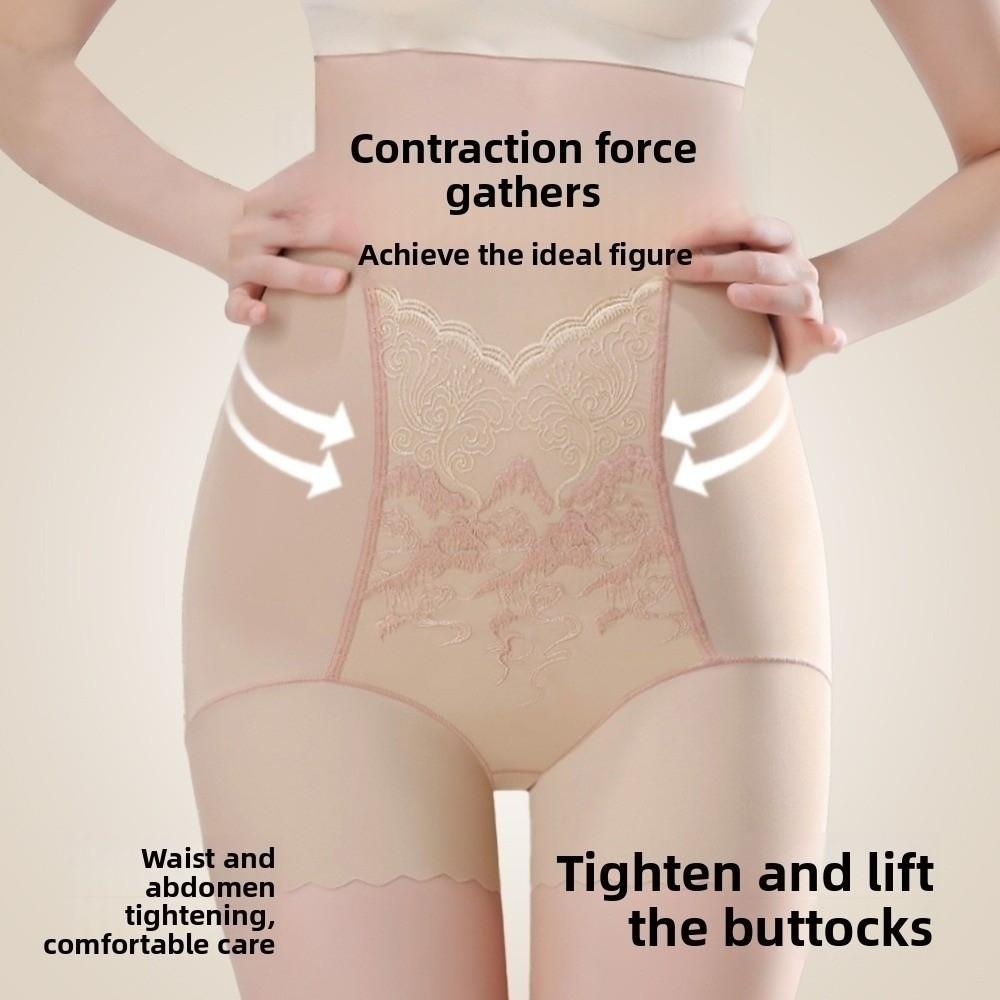 High Waist Underwear Slimming Underpants Embroidery Flower Postpartum Body Shaper Lady