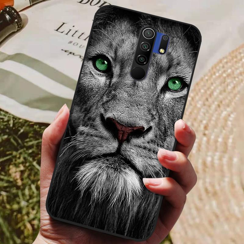 Für Xiaomi Redmi 9 Hülle Katze Blume Wolf Cover Silikonhülle Für Redmi 9 redmi9 Cover Bumper 6.53" Stoßfeste Handy Coque Hülle