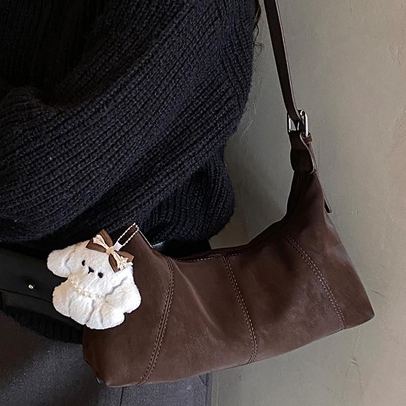 2025 New Fashion Korean Version Retro Solid Color Versatile Shoulder Bag Casual Women's Bag Commuter Messenger Bag