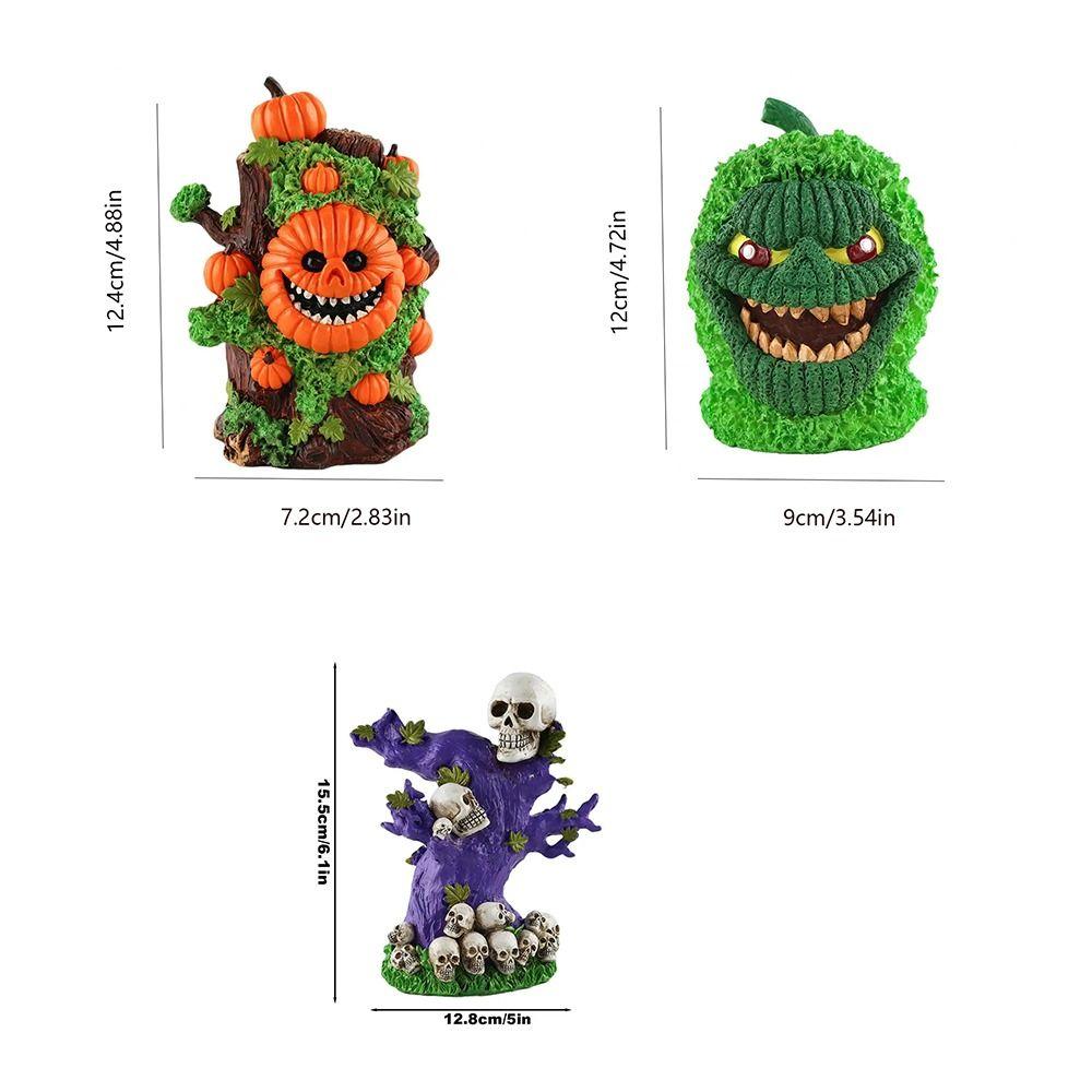 Gothic Halloween Skull Tree Ornament Resin Crafts Resin Pumpkin  Figurine  Festival Supplies