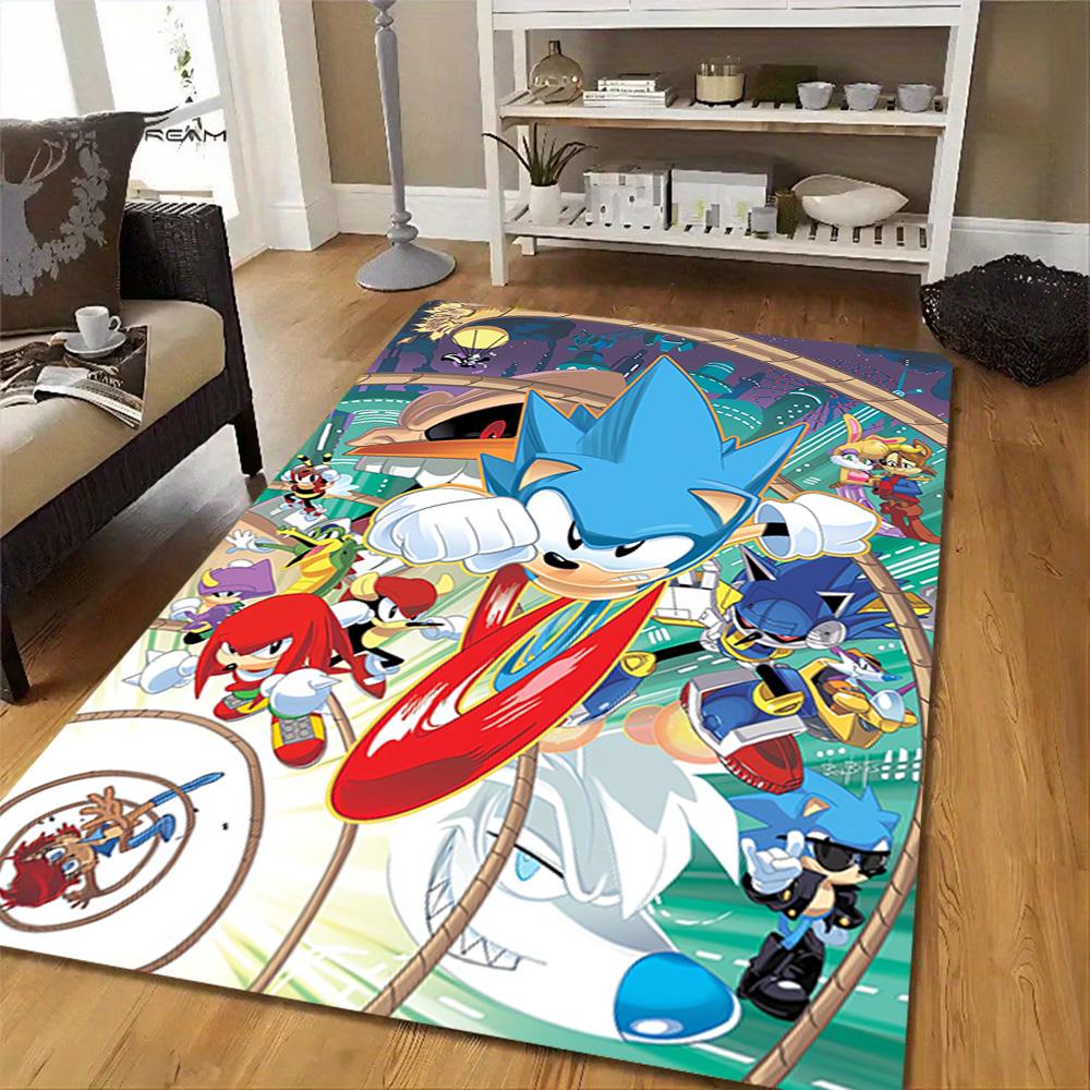 Sonic The Hedgehog Tails Art Print Decoration,Carpet,Living Room,Bedroom, Non-slip,Square rug