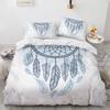 Dream Catcher Duvet Cover Set Colourful Feather Red Flower Romantic Theme Comforter Cover King Full Size for Kid with Pillowcase