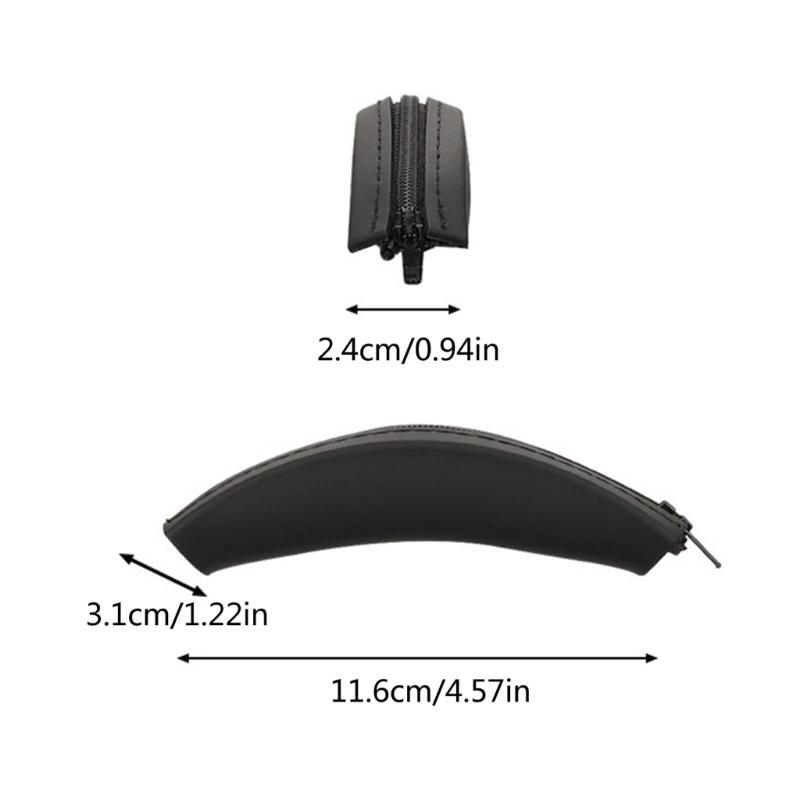Soft Silicone Headband Cover For Anker Soundcore Space Q45 Headphone Accessories Durable Headset Head Beam Protecter With Zipper