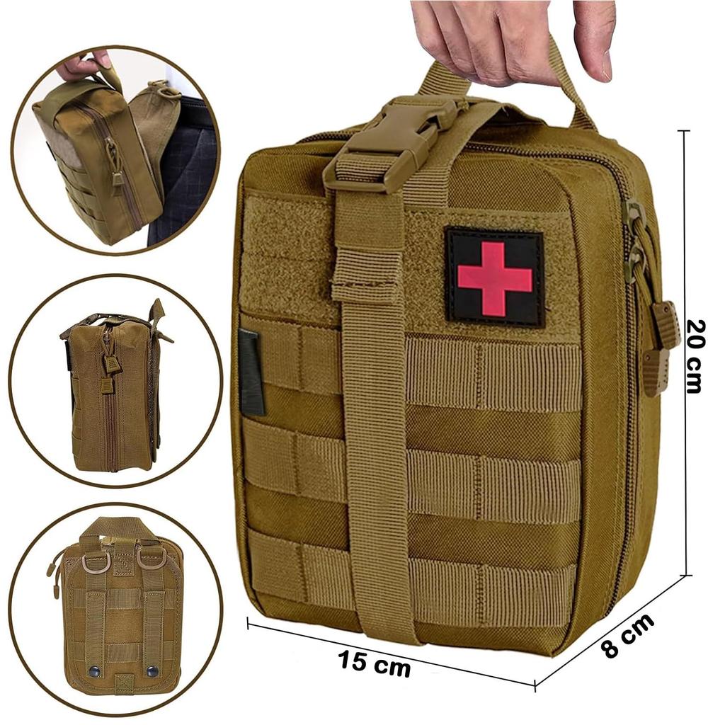 ARURA (LABEL) Outdoor Tactical Medical Packets First Aid Kit IFAK Utility Pouch Emergency Bag for Vest & Belt Survival Treatment Waist Pack EMT M