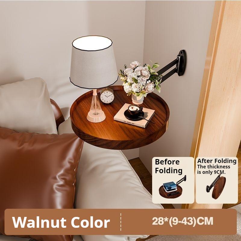 Wall Mount Coffee Tables Folding Round Coffee Table Miniature Wooden Side Tables Modern Creative Coffee Table for Living Rooms