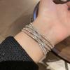 Geometric Cross Open Bracelet Silver Copper Fashion Jewelry For Stylish Office Wear