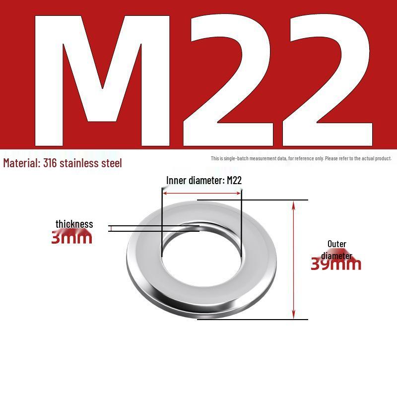 Chamfered Flat Washer 304 Stainless Steel, Blue-White Zinc, Black Zinc, GB97.2, Shim M5 M8 M16