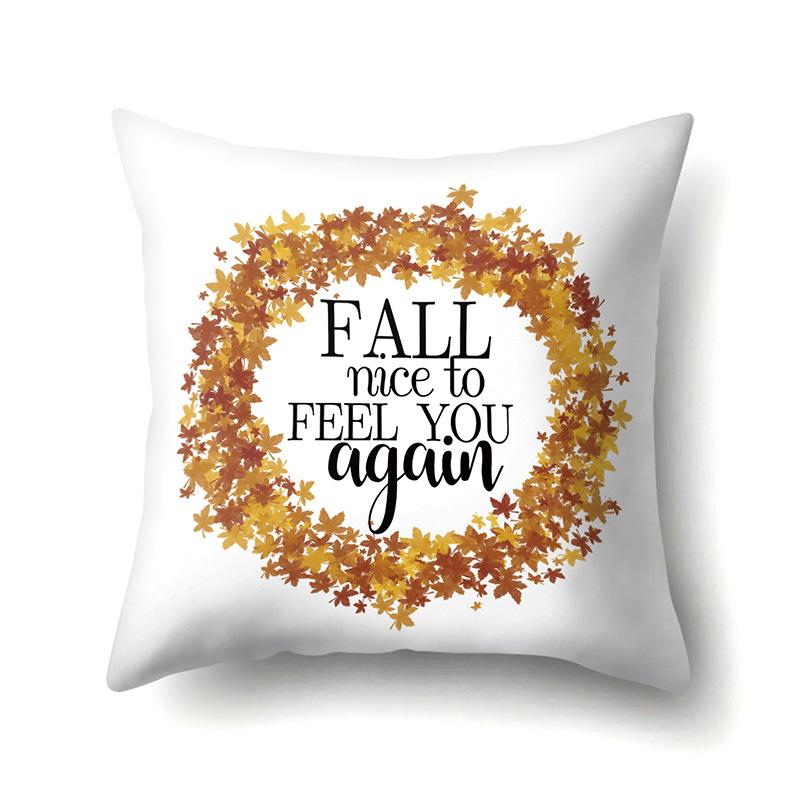 Thanksgiving Pillowcase Blessing Maple Leaf Pumpkin Sofa Cushion Cover Office Home Living Room Pillowcase