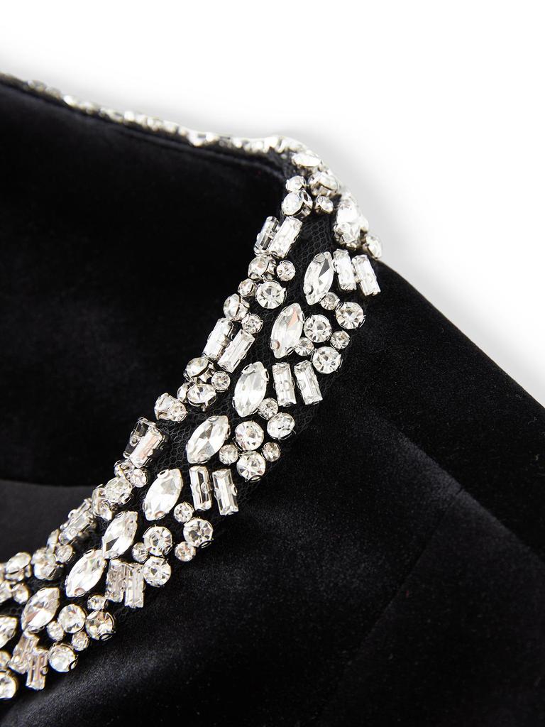 French Chic Beaded Velvet Jacket & Swing Midi Skirt Set