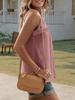 Womens Swiss Dot Sleeveless Tank Top Crew Neck Loose Fit Summer Cami