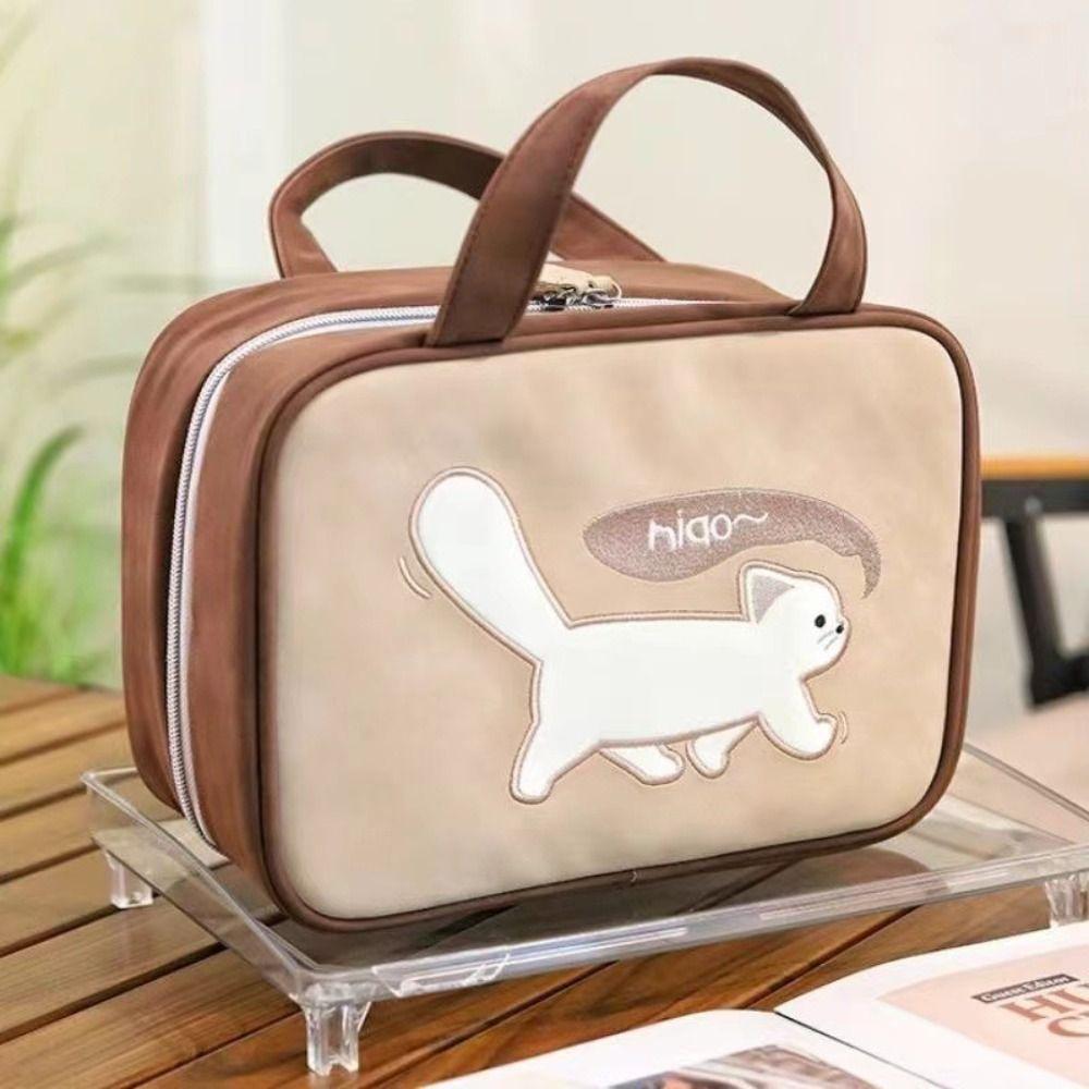 Korean Style Makeup Pouch Bag Toiletries Organizer Travel Wash Bag Cute Cat Cosmetic Bag  Shopping