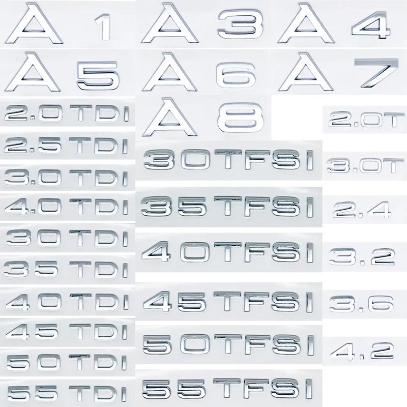 Car Trunk XF5 Sticker 3D ABS 2.0 2.5 3.0 4.0 5.0TDI 30 35 40 45 50 55 TFSI TDI For A1 A3 A4 A5 A6 A7 A8 Q2 Q3 Q5 Q7