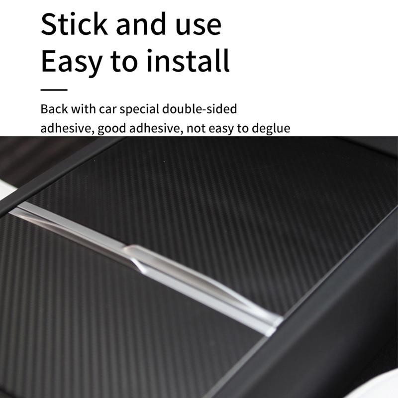 Heenvn For Tesla Model 3 Highland Model Y Juniper Model YL 2026 Center Console Panel PC Decor Cover Adhesive Trims Car Interior