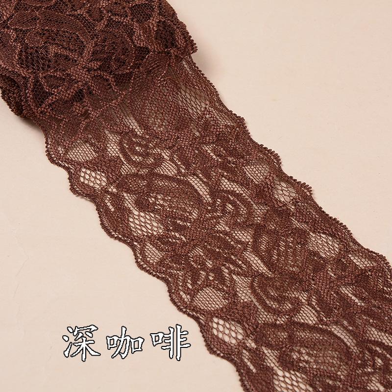 Buntes elastisches florales Spitzenband DIY Bekleidung Nähstoff 8cm breit Schwarz Weiß Rot Rosa Blau Lila Grün Gelb Spitzenband